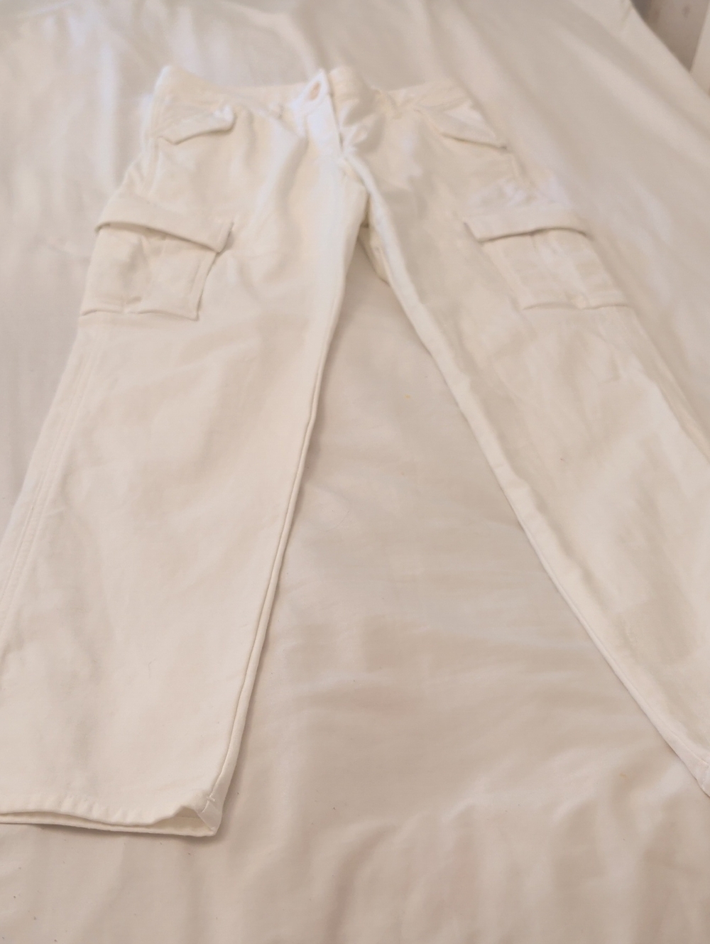 Women's White Cargo Pants - Classic Utility Style